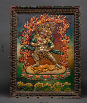 Metal Dzambhala Thanka | Wealth Deity | Wall Decors