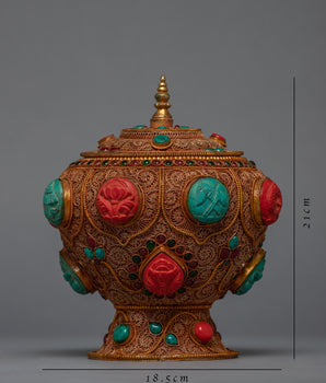 Buddhist Pot"Nesi " | 24K Gold Plated Pot