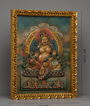 Dzambhala Wooden Thangka | 24K Gold Plating