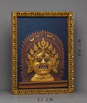 Bhairav face Thangka | 24k Gold Plated