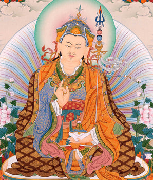 Guru Padmasambhava Manifestation Thangka | Tibetan Thangka Canvas Print