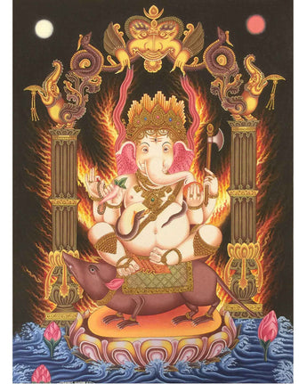 4 Armed Ganesh Thangka