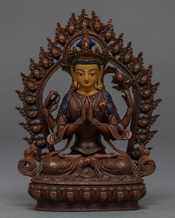 Copper Manjushri Statue