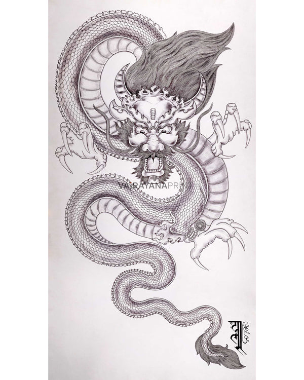 High-Quality Giclee Print Of Dragon In Buddhism | Symbol Of Power, Strength, & Good Fortune