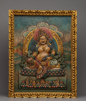 Dzambhala Wooden Thangka