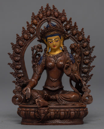 Mini Machine made Green Tara Statue