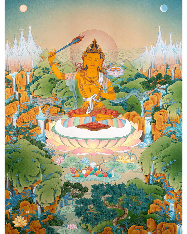 Manjushri Thangka | Traditional Tibetan Art