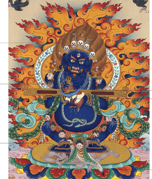High Quality Sakya Mahakala Thangka Print | Guardian of Time | Buddhist Wall Decorations