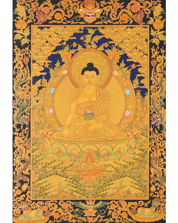 Shakyamuni Buddha Gold Thangka 
