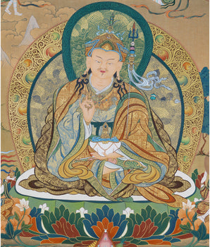 Guru Rinpoche Thangka, Guru Padamsambhava, High Quality Giclee Canvas Print, Digital Print
