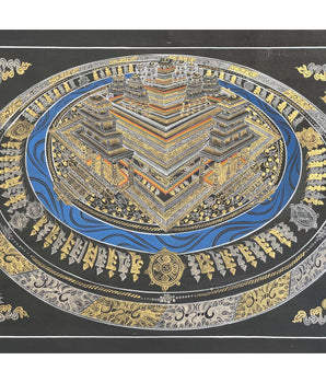 Golden Kalachakra Mandala | Wall Decoration Painting