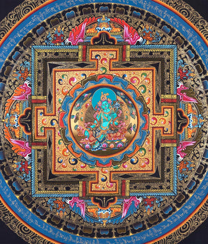 Green Tara Thangka Mandala | Traditional Painting