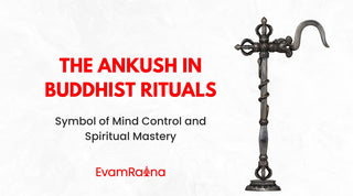 In Buddhist artistic and ceremonial traditions, the Ankush (elephant goad or hook) symbolizes the spiritual progression through its classification as a powerful metaphor. 