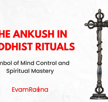 In Buddhist artistic and ceremonial traditions, the Ankush (elephant goad or hook) symbolizes the spiritual progression through its classification as a powerful metaphor. 