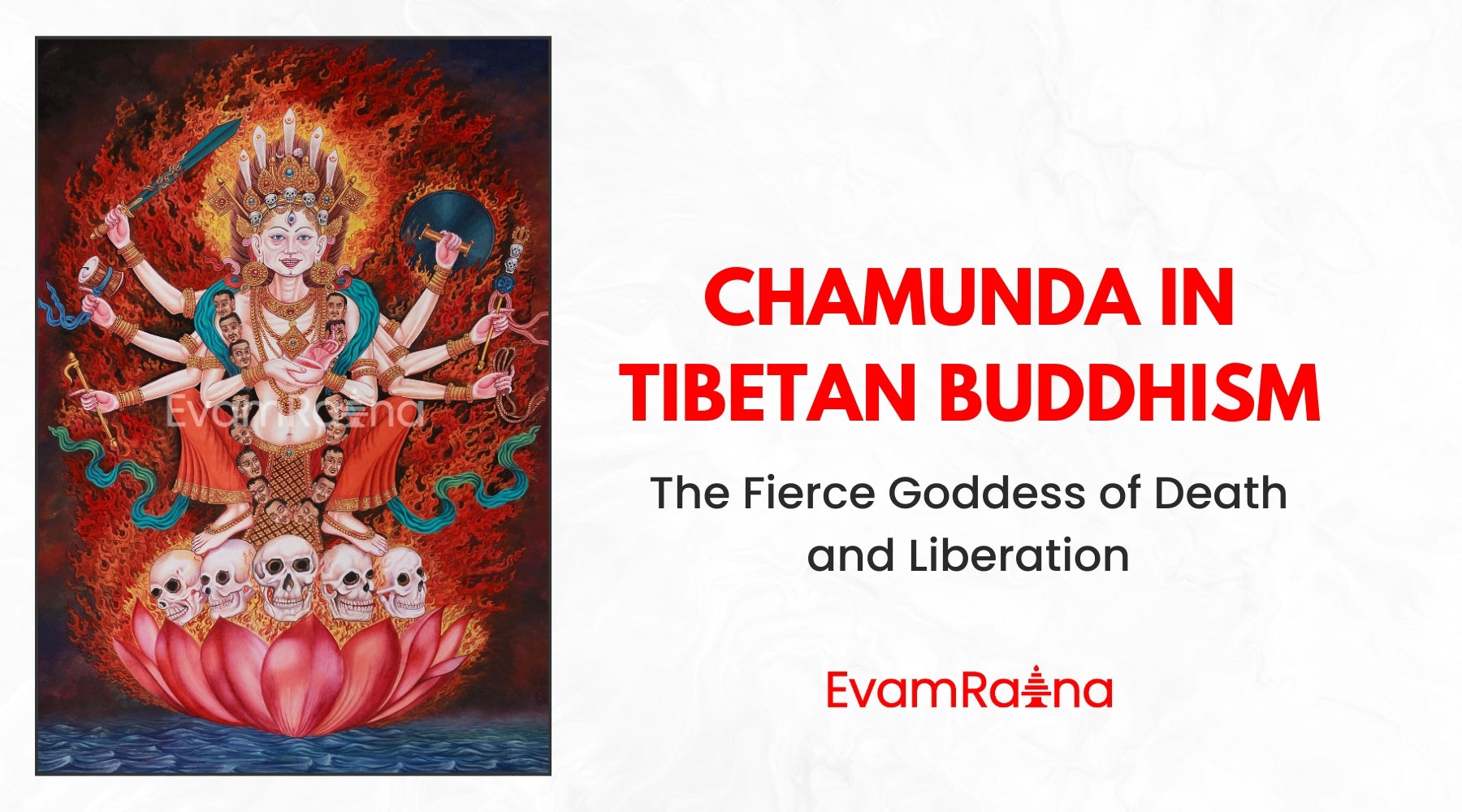 Chamunda, the fierce goddess of transformation, stands as a powerful symbol of both destruction and liberation.