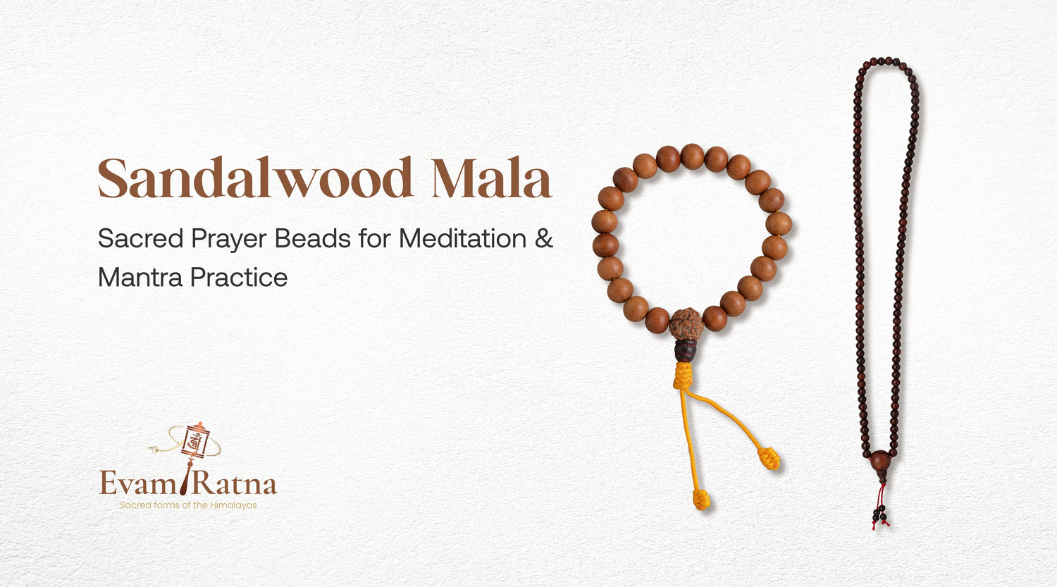 Sandalwood Beads Mala: Sacred Prayer Beads for Meditation and Mantra Practice