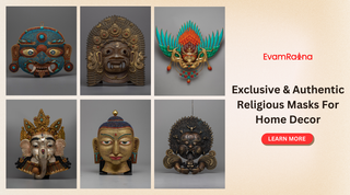 Six images of wall hanging religious Masks 