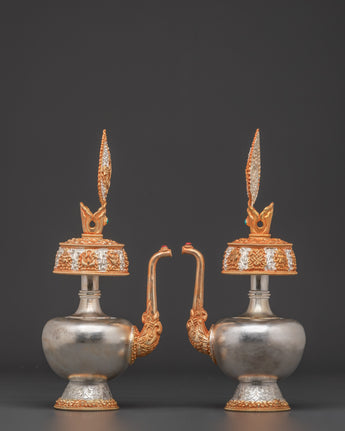 Bhumba Set: Traditional Tibetan Ritual Vases for Puja and Ceremonies