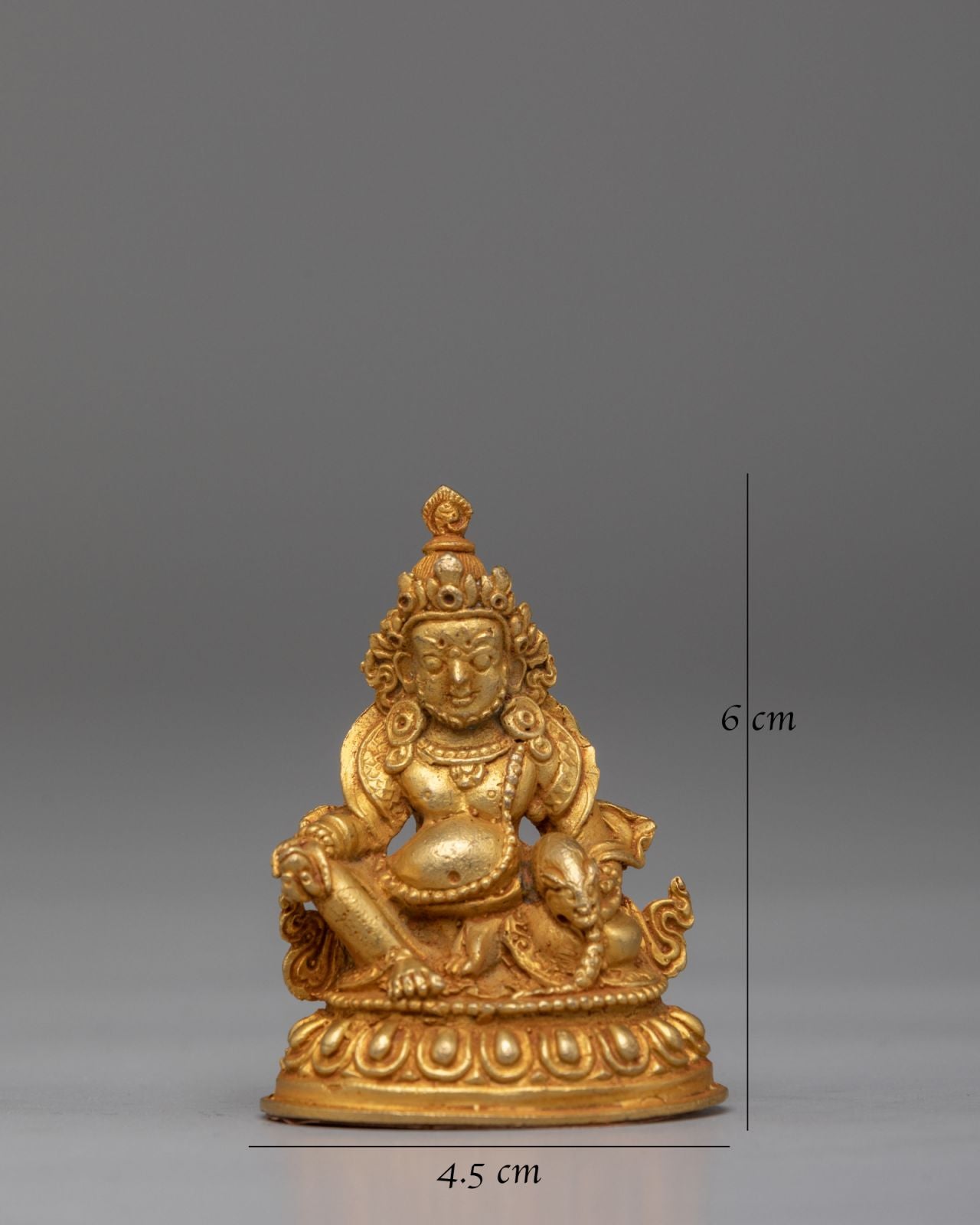 Sacred Altar Dzambhala Deity statue | Gold Plated Buddhist Altar Decor