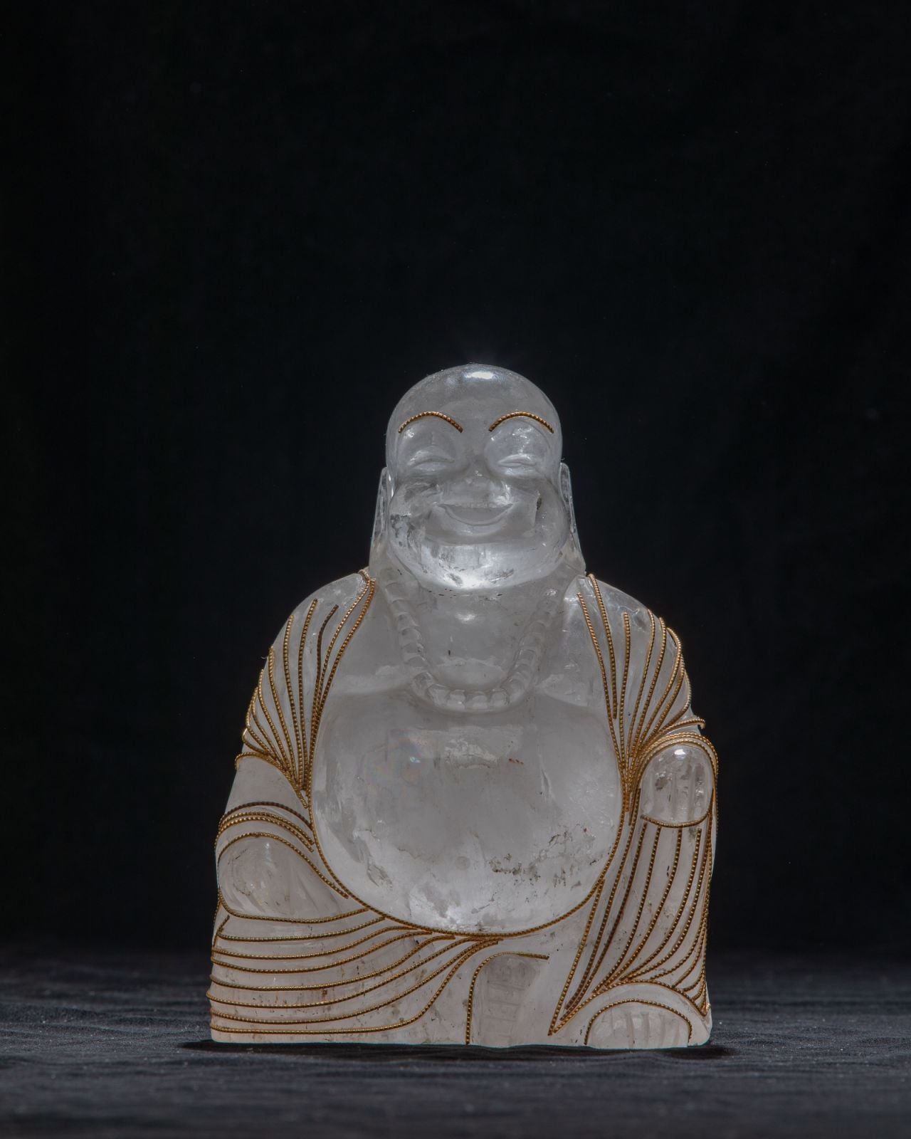 Crystal Laughing Buddha Statue | Handcrafted
