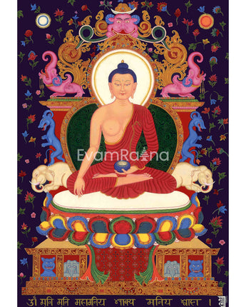 Tibetan Shakyamuni Buddha Thangka Print