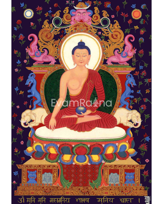 Tibetan Shakyamuni Buddha Thangka Print