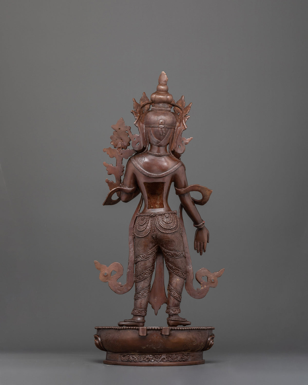 Standing Chenrezig Handmade Oxidized Statue | Embodiment of Compassionate Resolve