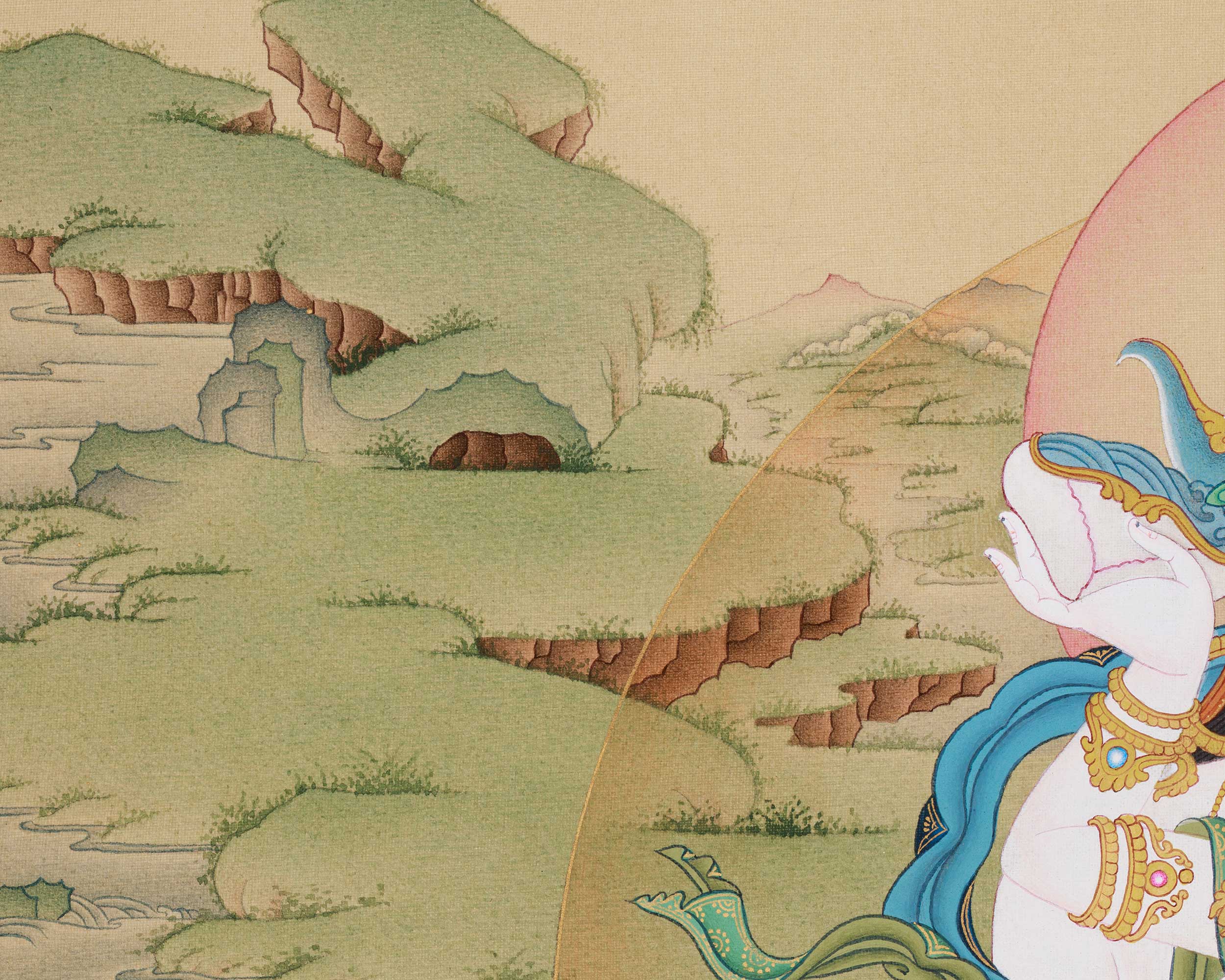 Vajrasattva with Consort Thangka | Sacred Symbol of Unity and Enlightenment