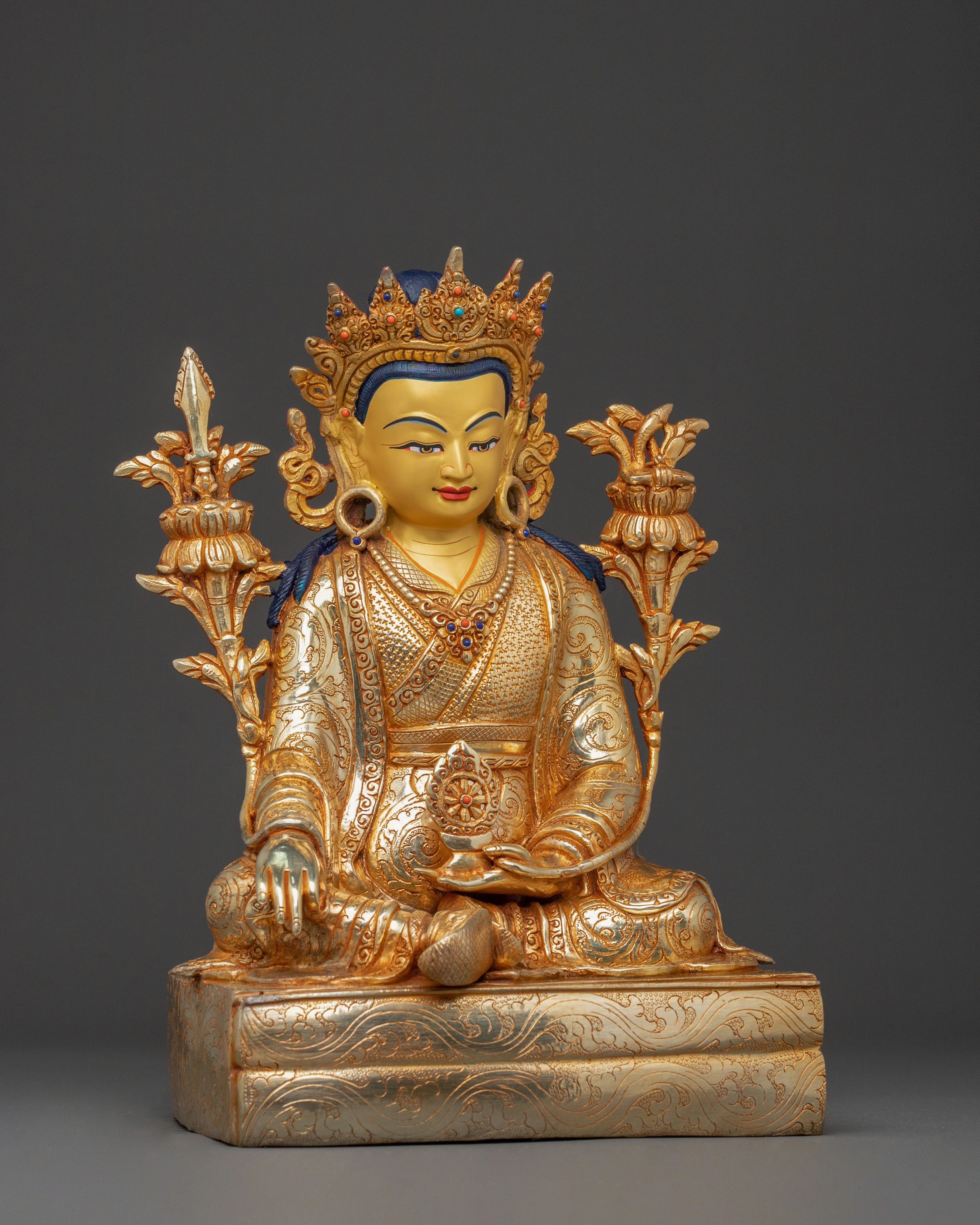 Trisong Detsen Santaraksita Statue Set | Buddhist Art Statue Set