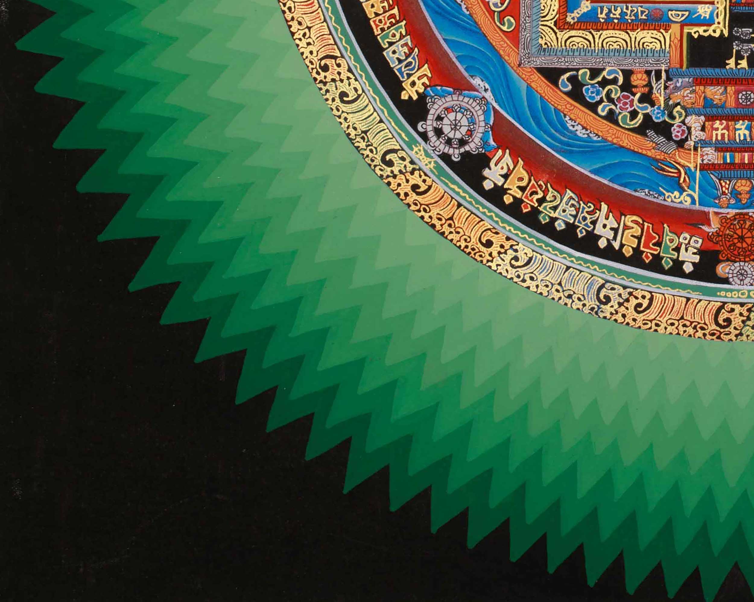 Himalayan Kalachakra Mandala Artwork | Sacred Wheel Of Time Art | Meditation & Spiritual Altar