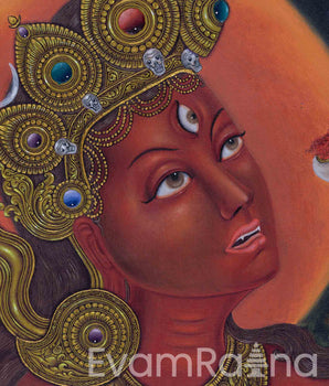 Vajrayogini Empowerment Paubha Print | Dakini Art Print For Room Decoration & Wall Hanging