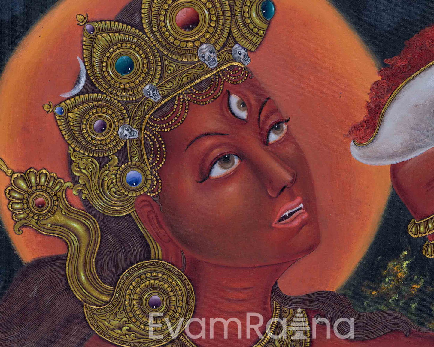 Vajrayogini Empowerment Paubha Print | Dakini Art Print For Room Decoration & Wall Hanging