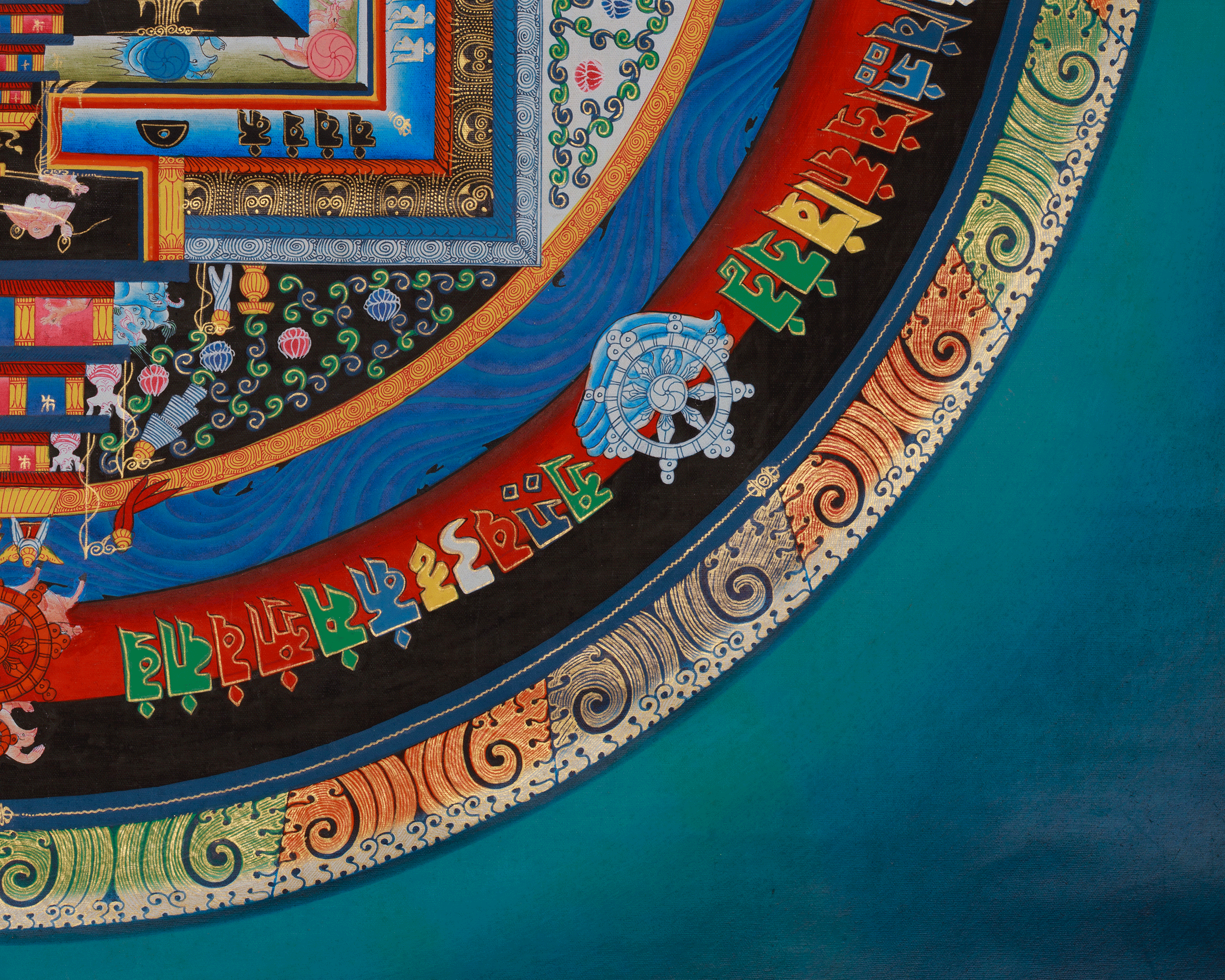 Authentic Kalachakra Mandala Art | Tibetan Wheel of Time Thangka