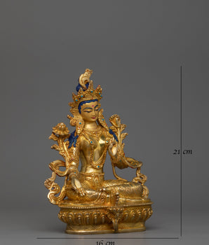 Green Tara Compassionate Buddhist Deity Figurine