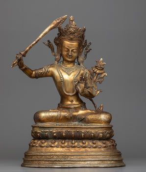 manjushri-antique finished statue