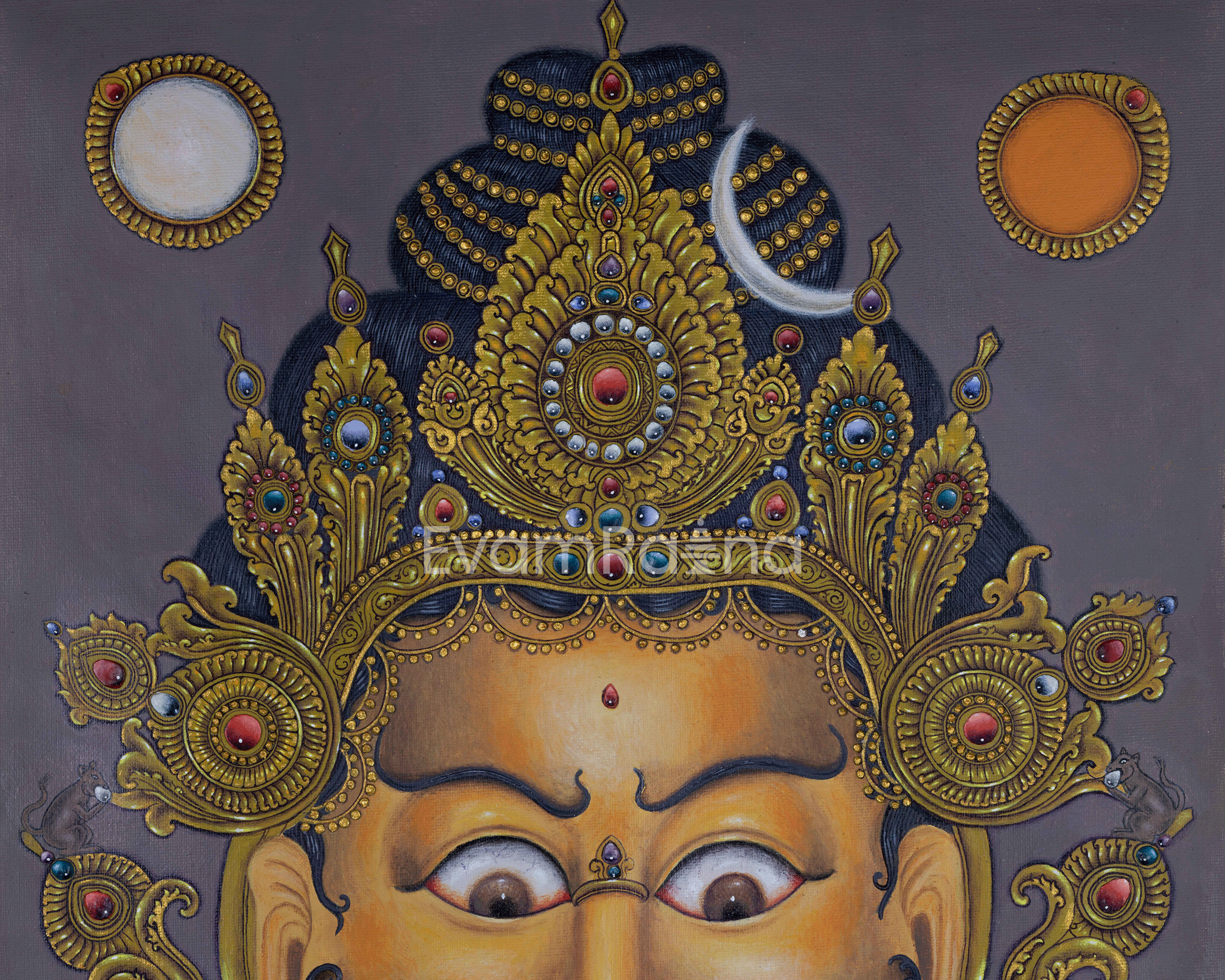 Yellow Dzambhala Digital Prints | Buddhist Wealth Deity