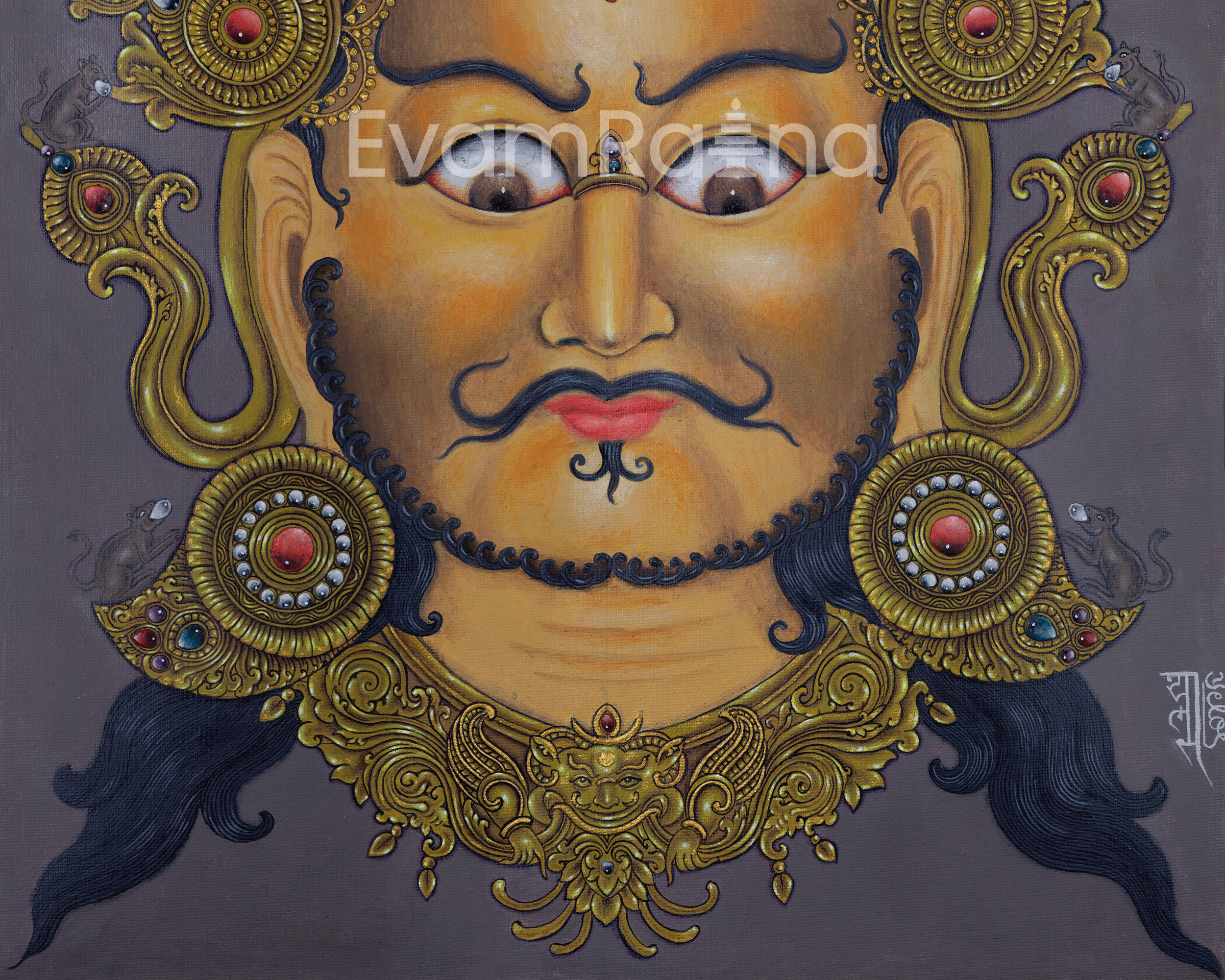 Yellow Dzambhala Digital Prints | Buddhist Wealth Deity