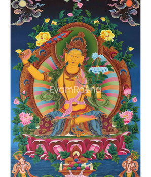 Manjushri Bodhisattva Thangka Print
