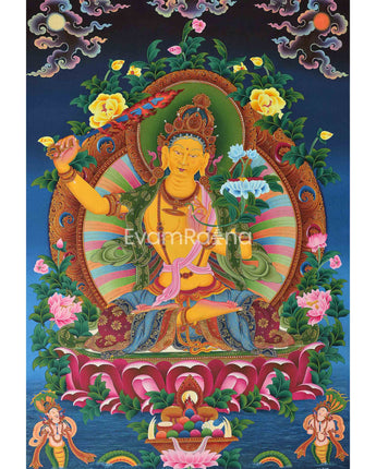 Manjushri Bodhisattva Thangka Print
