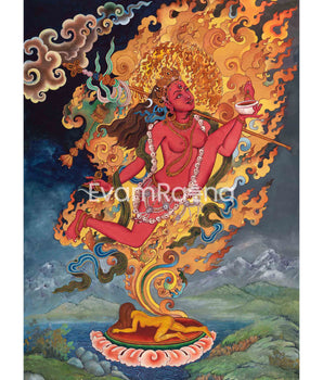 Red Dakini Vajrayogini Thangka Print