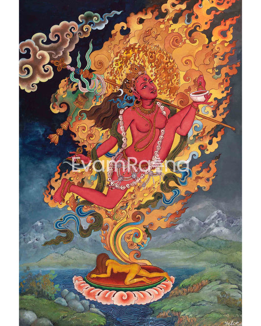 Red Dakini Vajrayogini Thangka Print