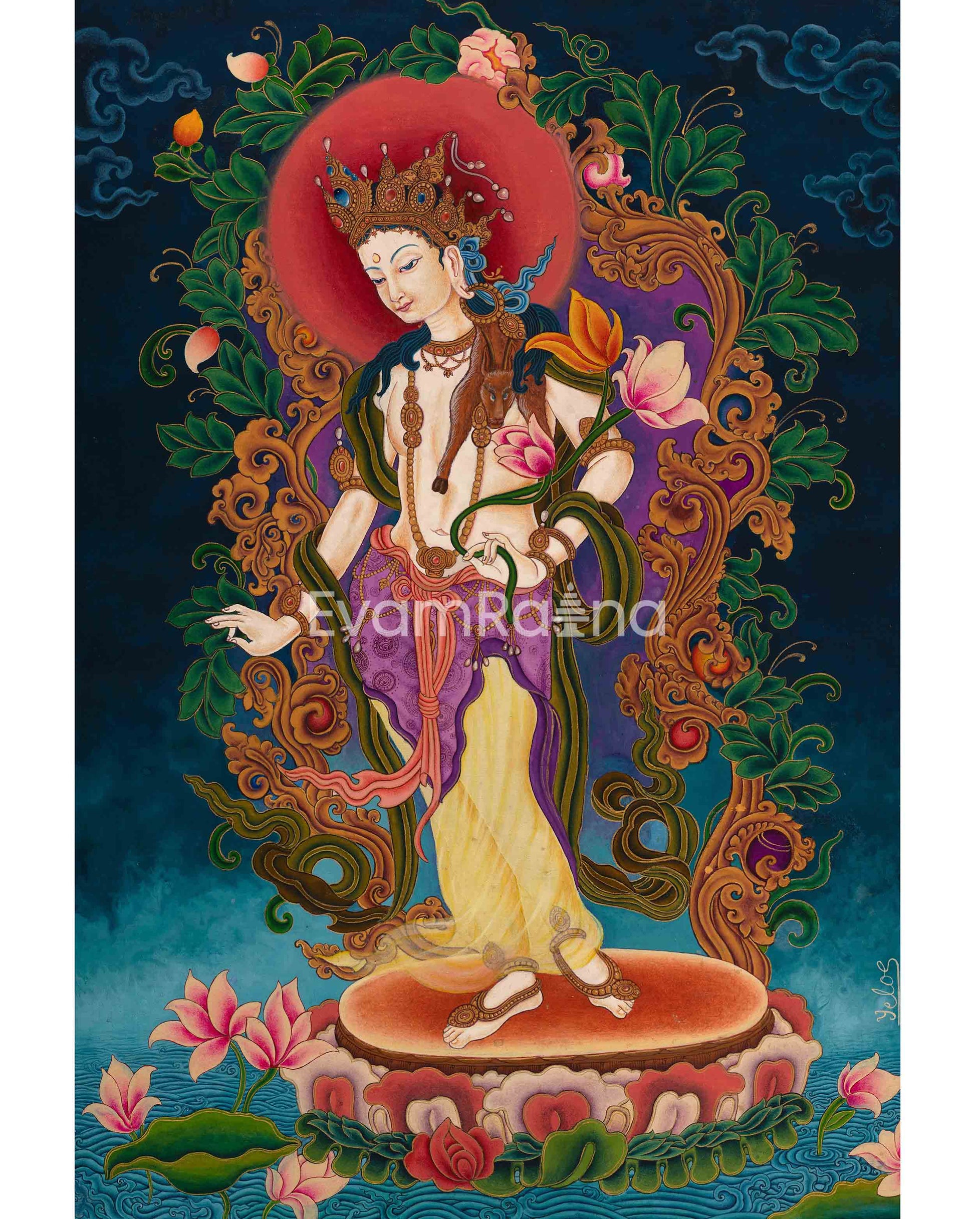 Tibetan Bodhisattva Padmapani Painting Print