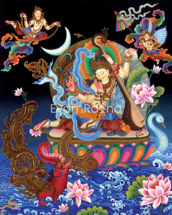 Goddess Saraswati Tibetan Buddhist Print
