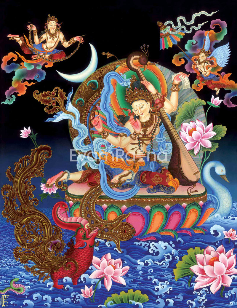 Goddess Saraswati Tibetan Buddhist Print