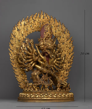 Yamantaka and His Consort Statue | Embodiment of Wrathful Compassion