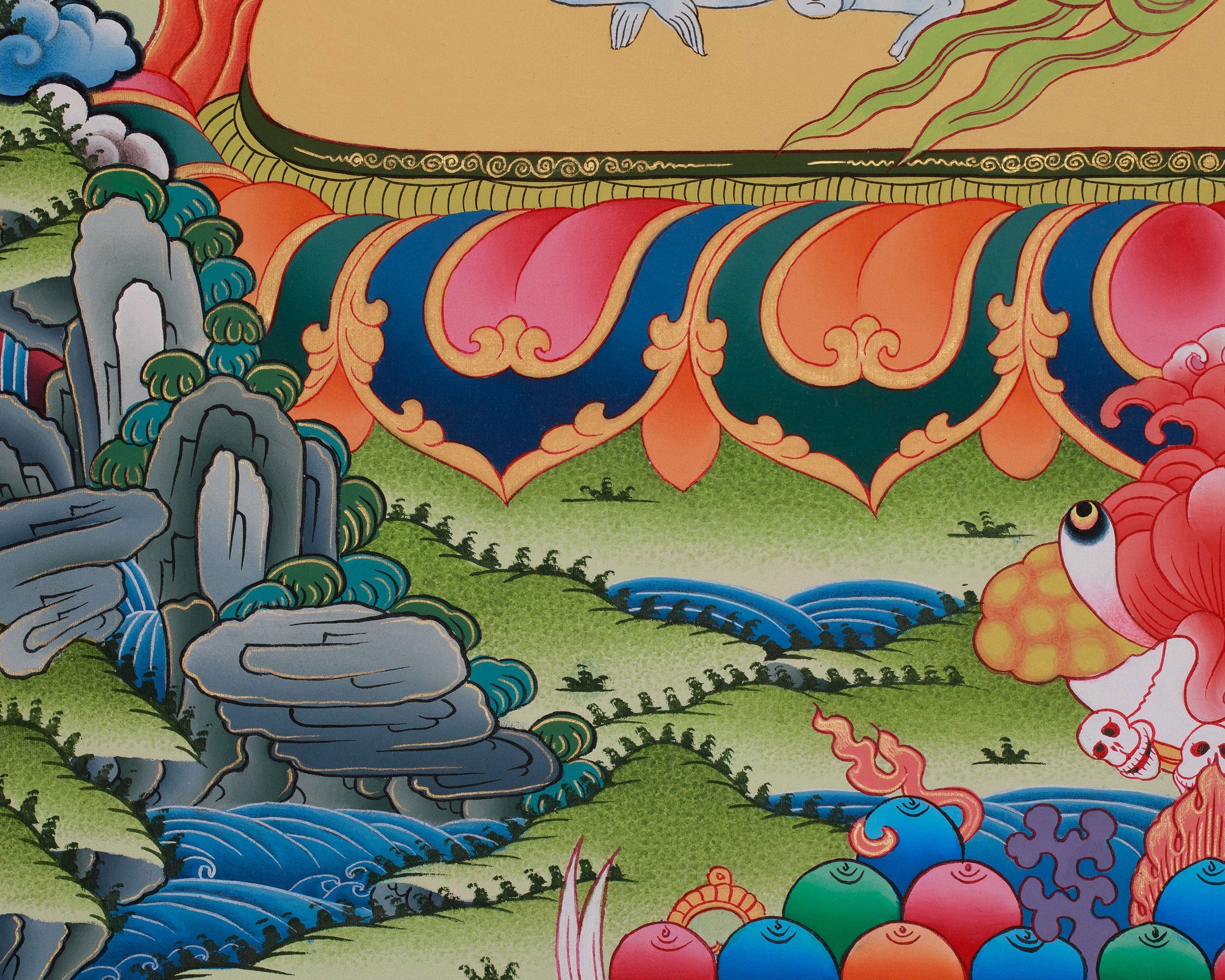 Green Hayagriva Thangka | Buddhist Protector Deity Art