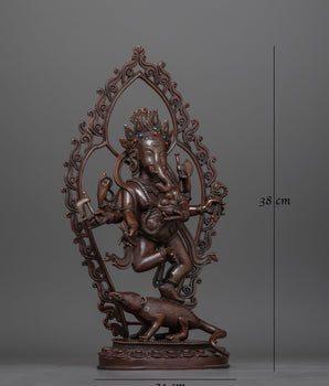 Shree Ganesh 38cm Oxidized Statue | Lord of Prosperity and Wisdom