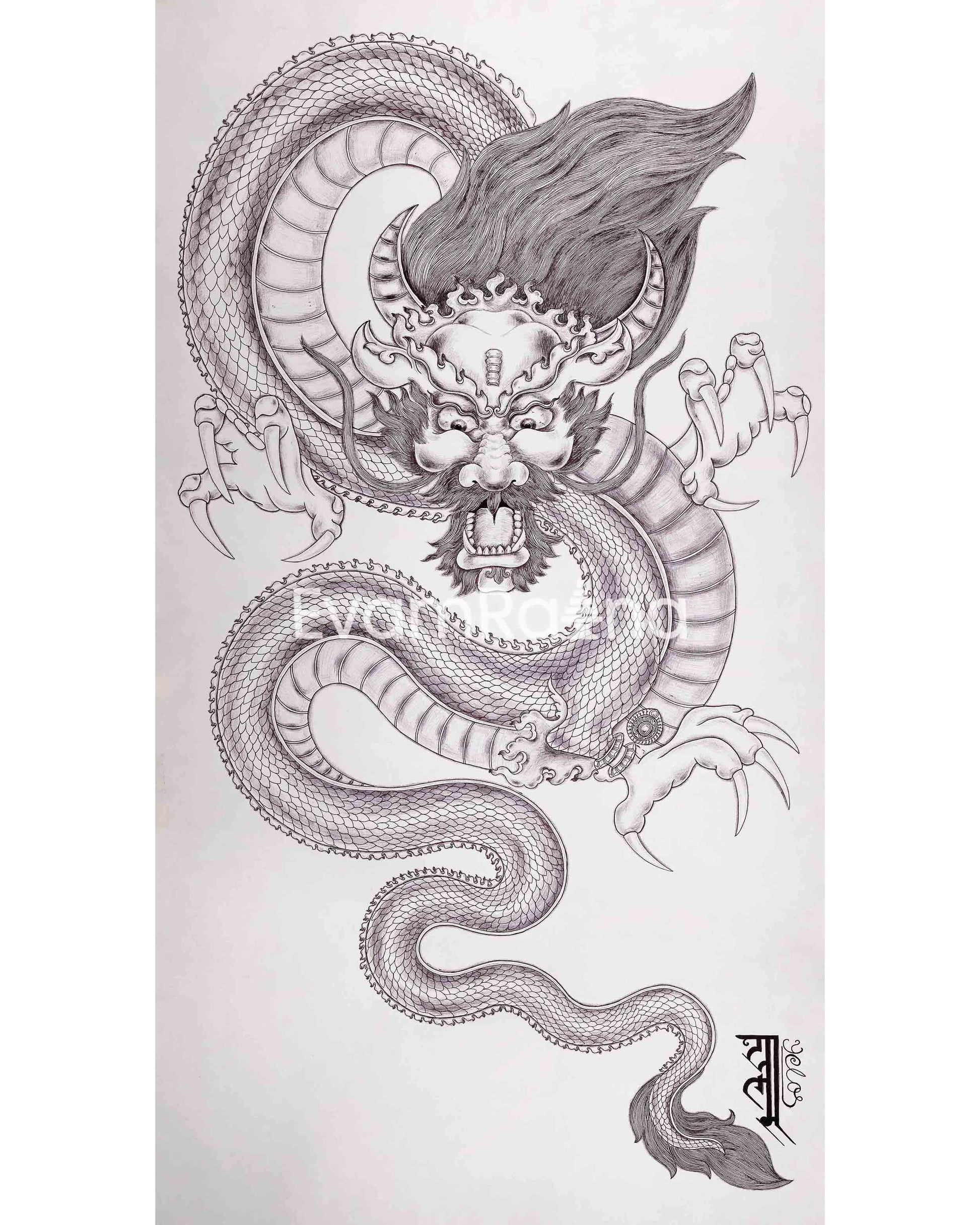 High-Quality Giclee Print Of Dragon In Buddhism