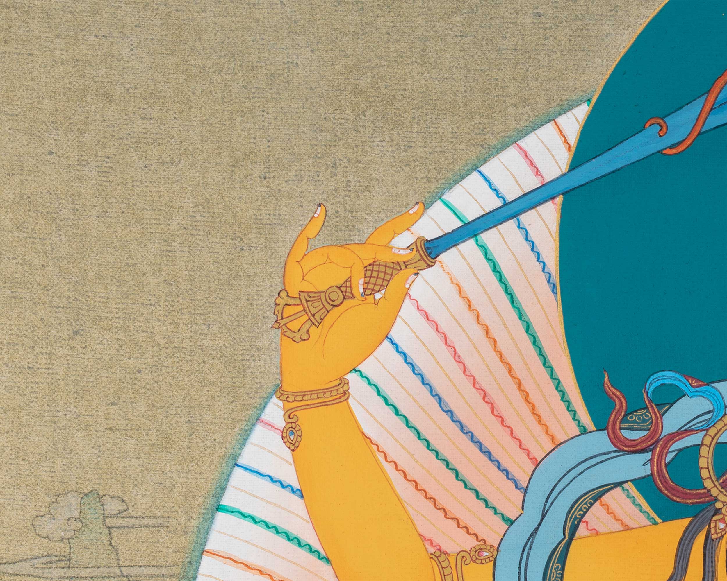 Thangka Print Of Bodhisattva of Wisdom | Digital Print Of Manjushri | Meditative Artwork