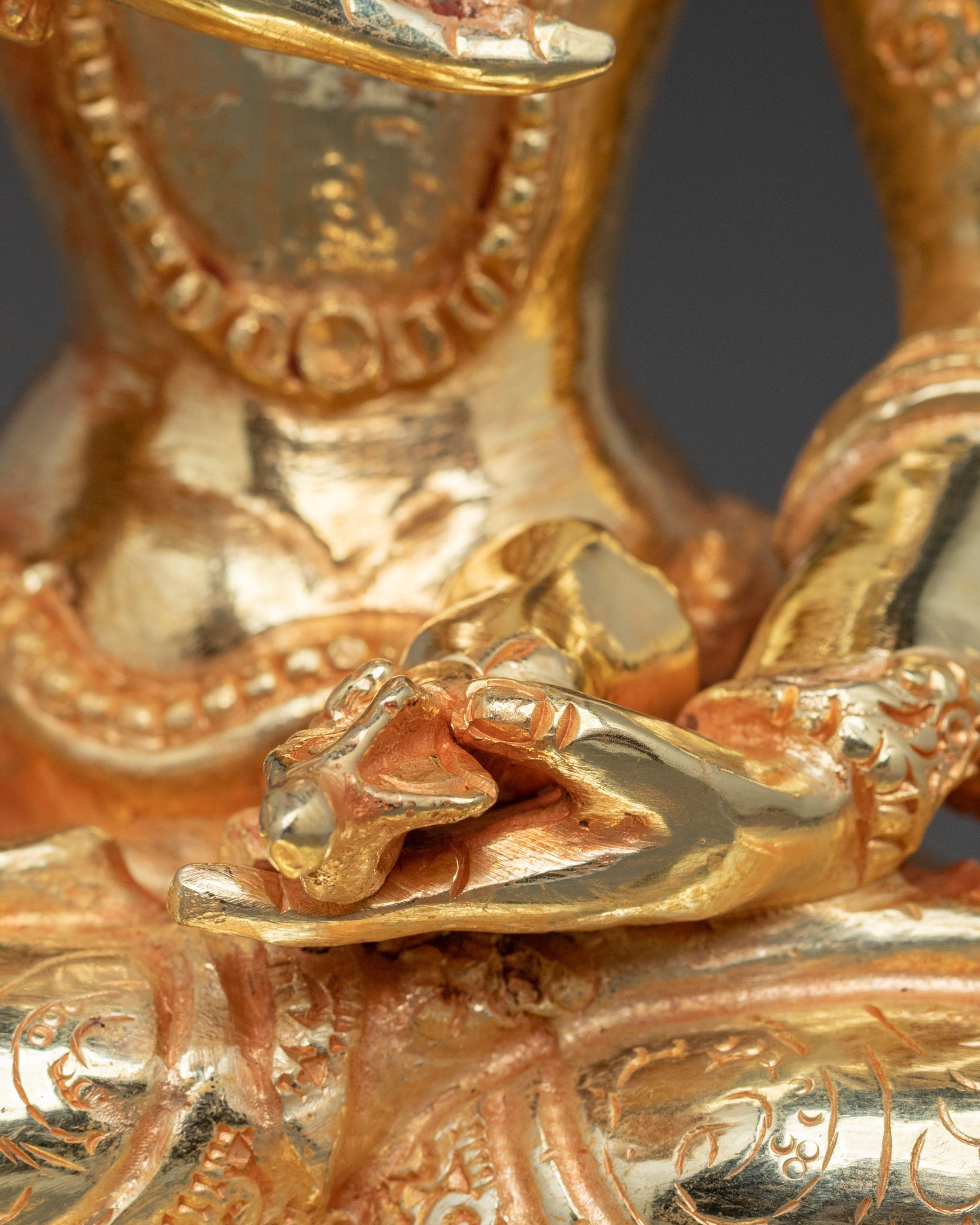 Hand-Carved Vajrasattva Copper Statue |  Buddhist Sacred Art